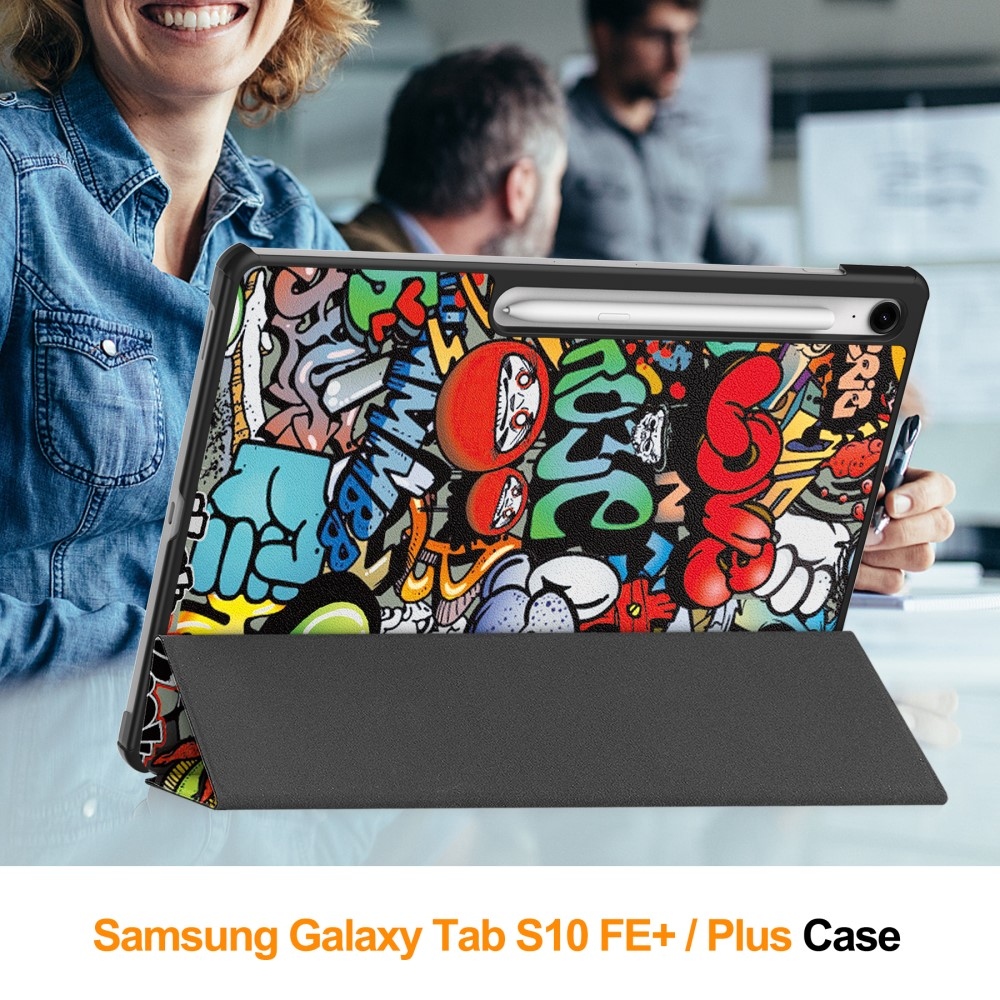 Patte chytré zavírací pouzdro na Samsung Galaxy Tab S10 FE+ - graffiti