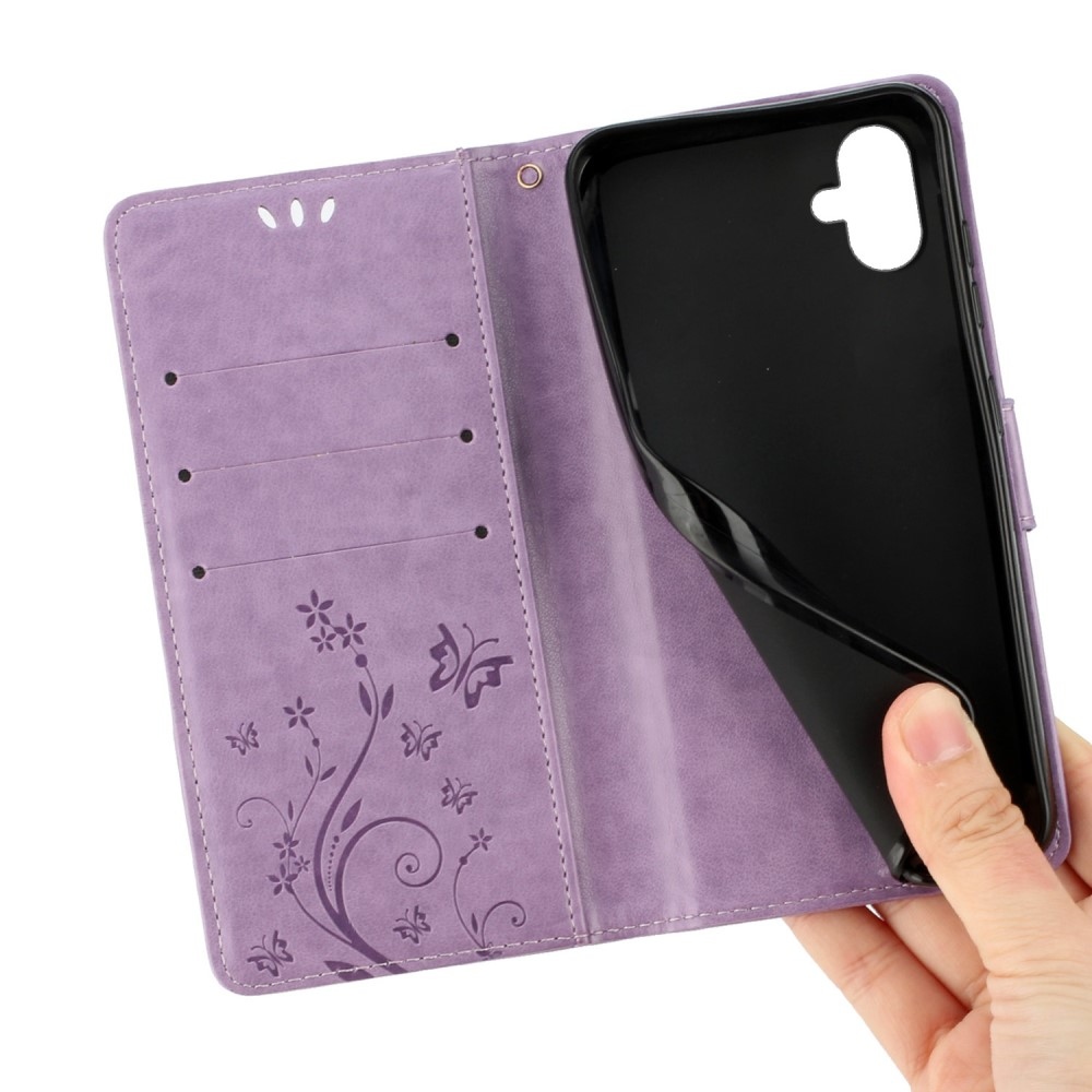 Flowers knížkové pouzdro na Samsung Galaxy A06 4G - světlefialové