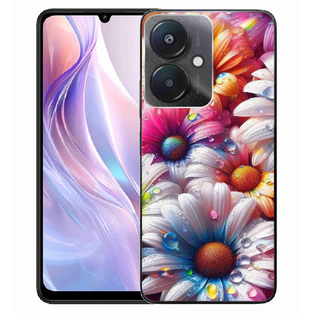 Gelový kryt mmCase na Xiaomi Redmi 13C 5G - barevné kopretiny