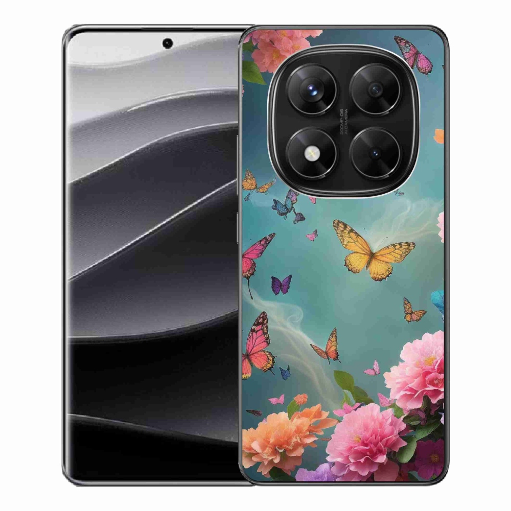 Gelový kryt mmCase na Xiaomi Redmi Note 14 Pro 5G/Poco X7 5G - barevné květy a motýli