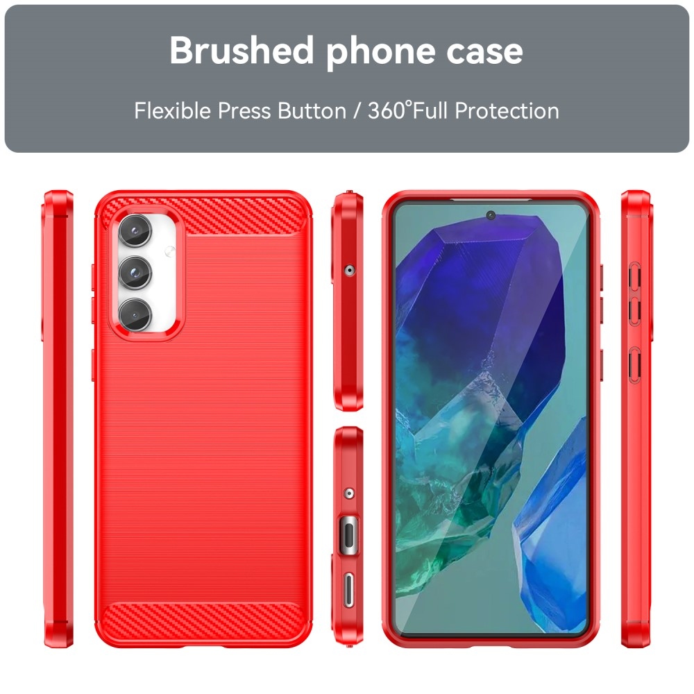 Carbon odolný gelový obal na Samsung Galaxy M55 5G - červený