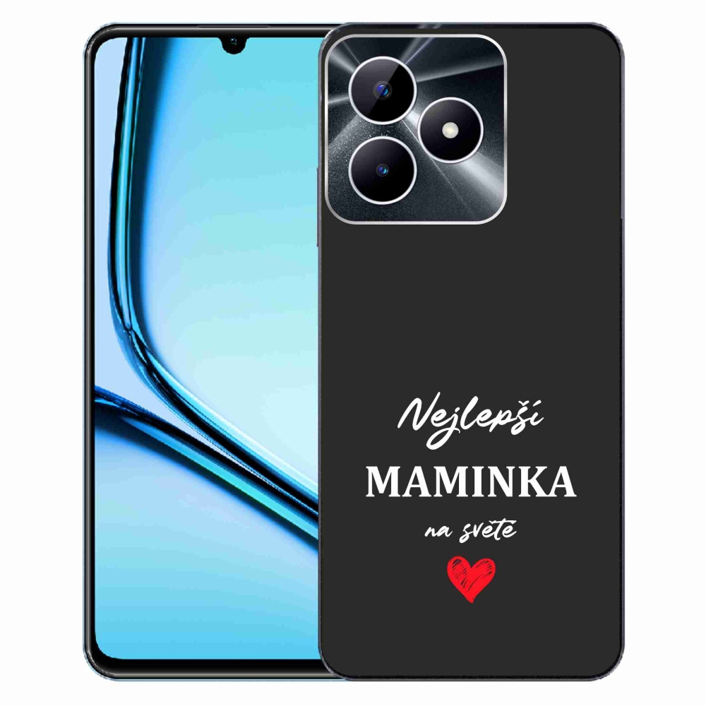 Gelový kryt mmCase na Realme Note 50 - nejlepší maminka 1 černé pozadí