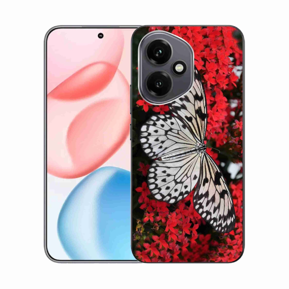 Gelový kryt mmCase na Honor 400 - černobílý motýl 1