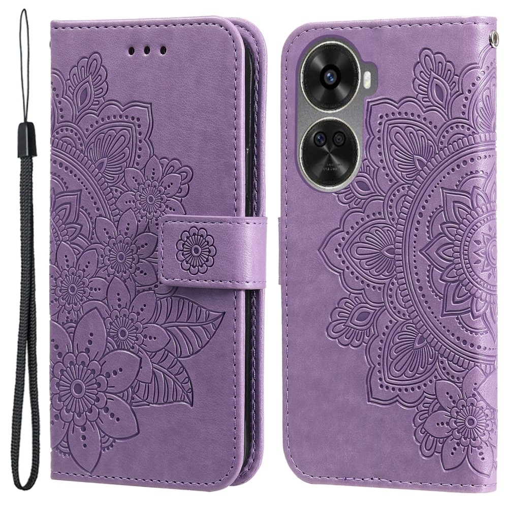 Mandala knížkové pouzdro na Huawei Nova 12 SE - fialové