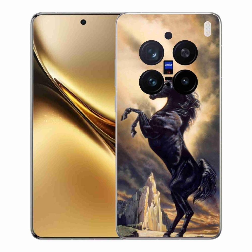 Gelový kryt mmCase na Vivo X200 Pro 5G - černý kreslený kůň
