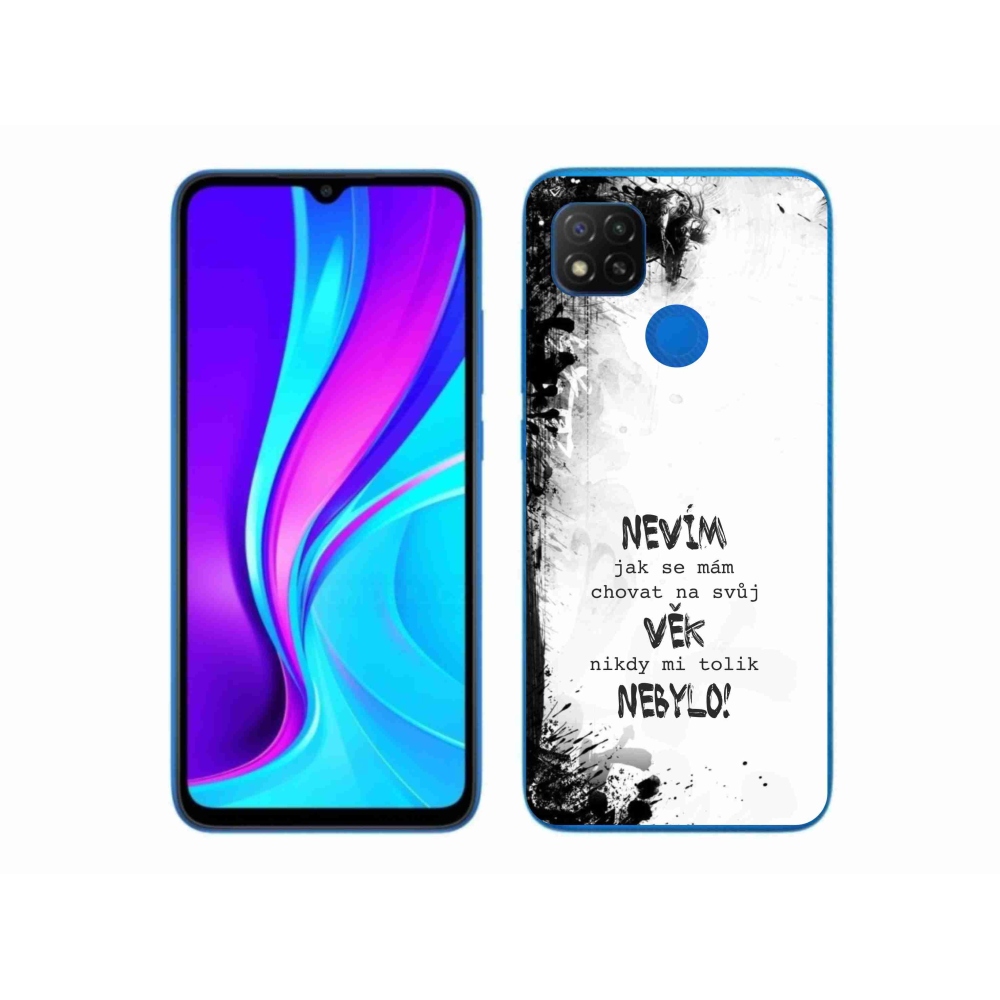 Gelový kryt mmCase na Xiaomi Redmi 9C - vtipný text 14 bílé pozadí