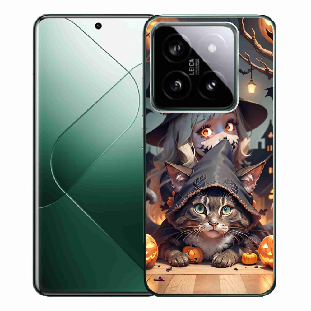 Gelový kryt mmCase na Xiaomi 14 Pro - čarodějnice s kočkou