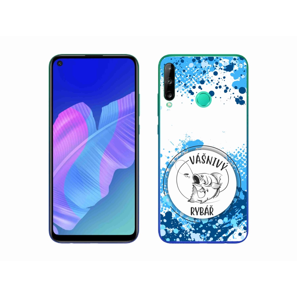 Gelový kryt mmCase na Huawei P40 Lite E - vášnivý rybář bílé pozadí