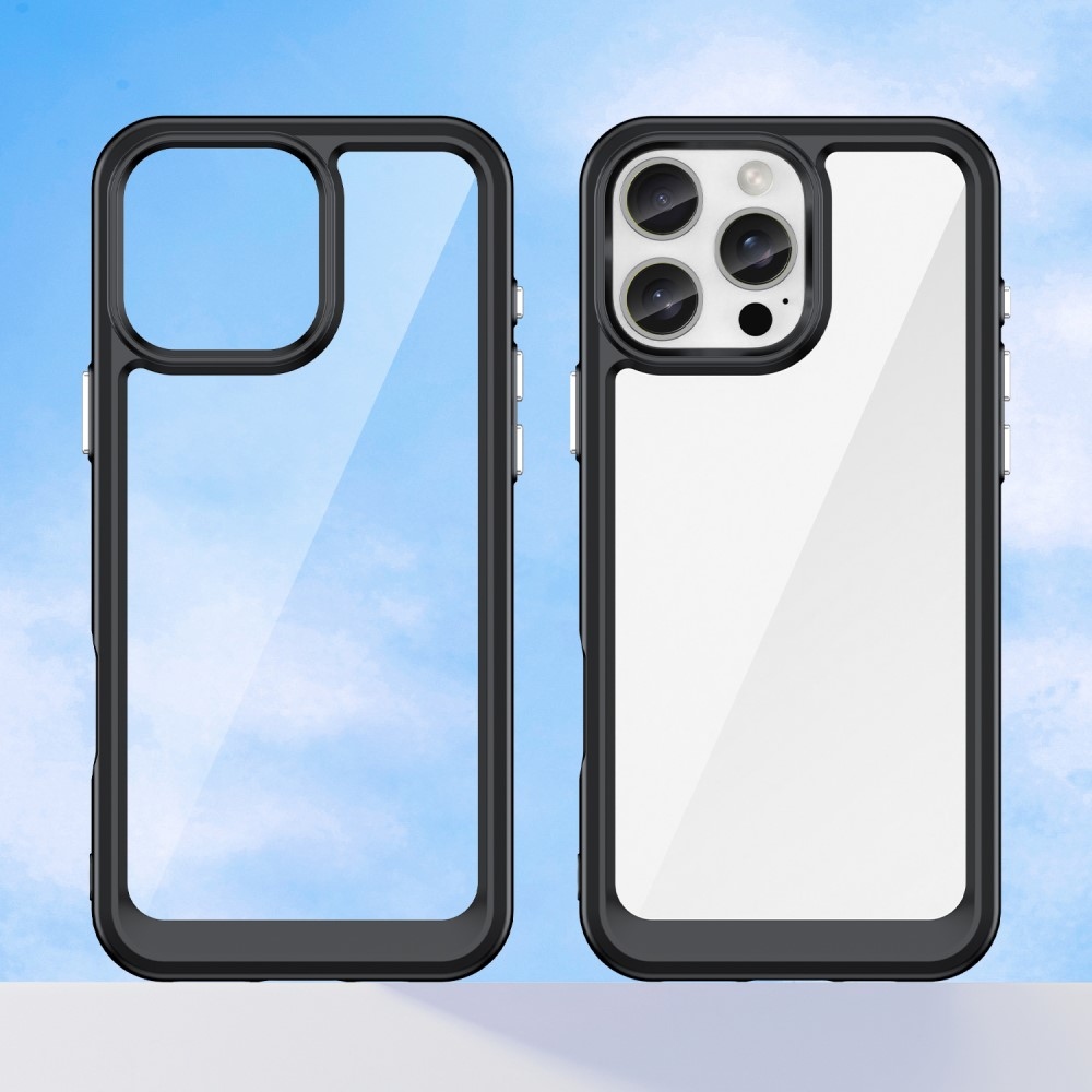 Gelový obal s pevnými zády na iPhone 16 Pro Max - černý