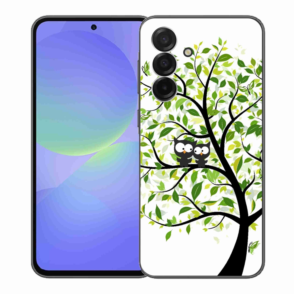 Gelový kryt mmCase na Samsung Galaxy A36 5G - sovičky na stromě