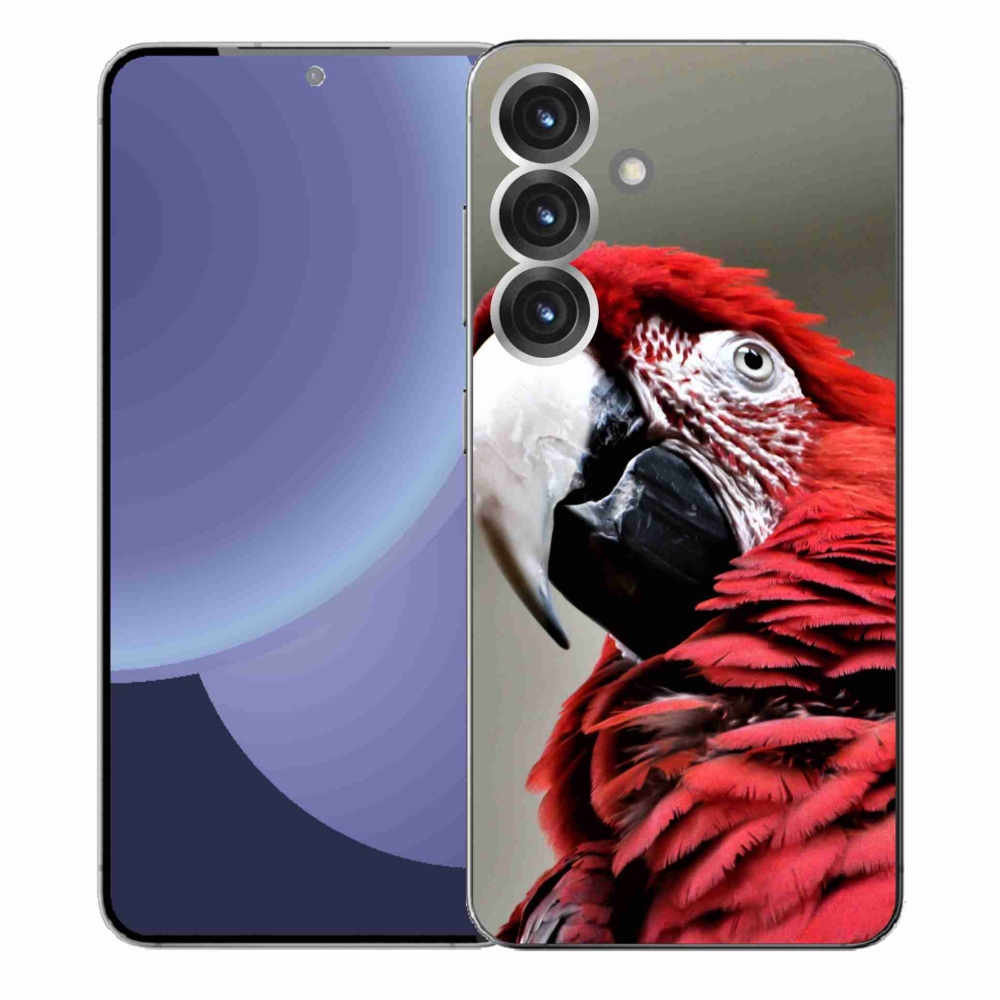 Gelový kryt mmCase na Samsung Galaxy S25+ - papoušek ara červený