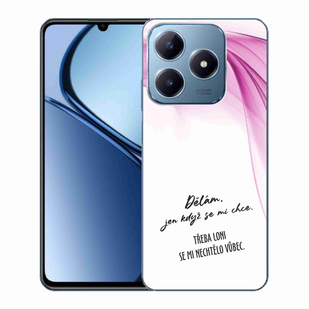 Gelový kryt mmCase na Realme C63 - vtipný text 12 bílé pozadí