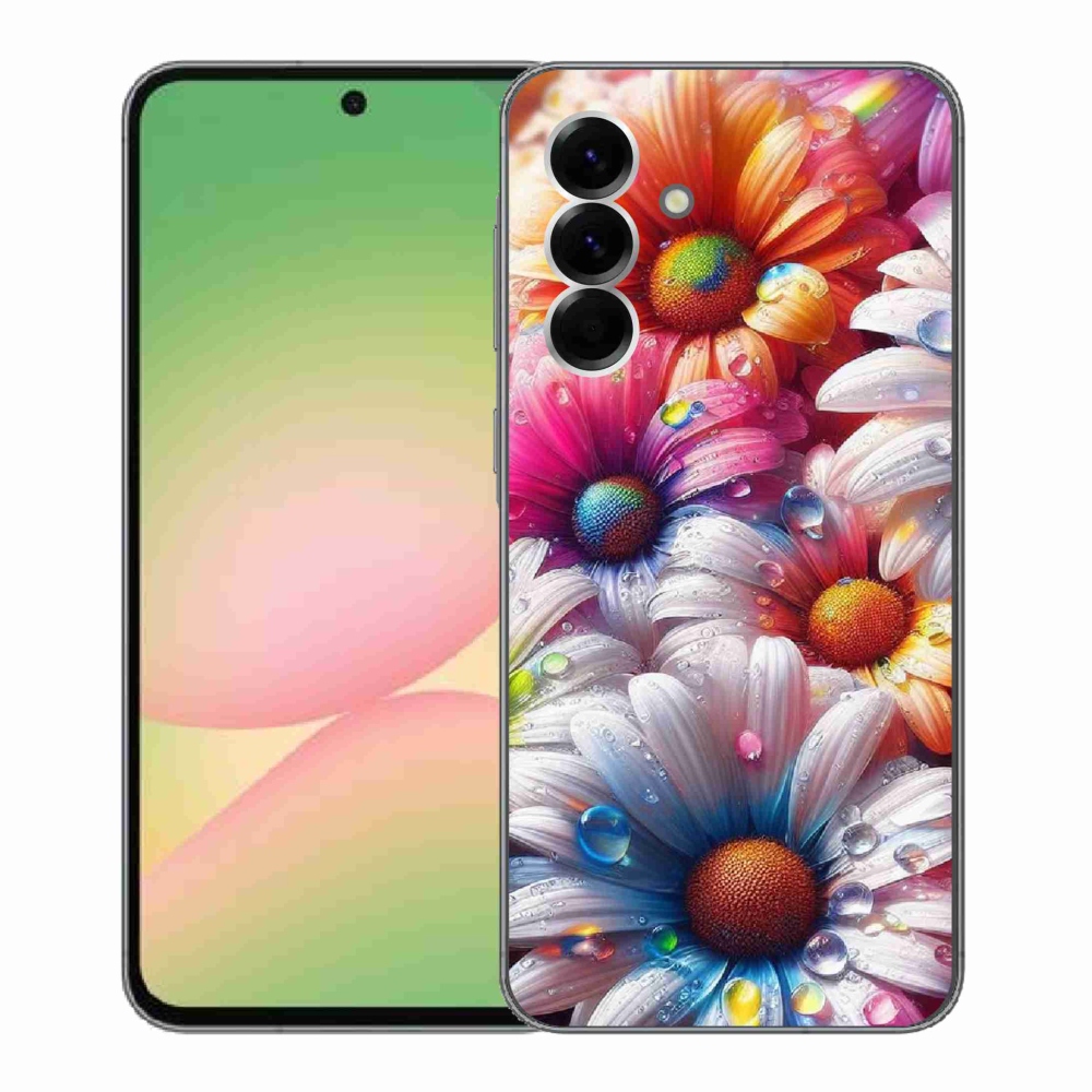 Gelový kryt mmCase na Samsung Galaxy A56 5G - barevné kopretiny