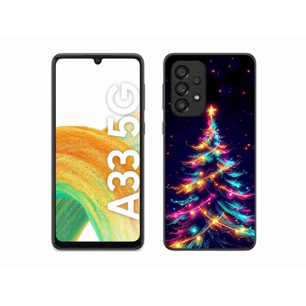 Gelový kryt mmCase na Samsung Galaxy A33 5G - neonový vánoční stromek