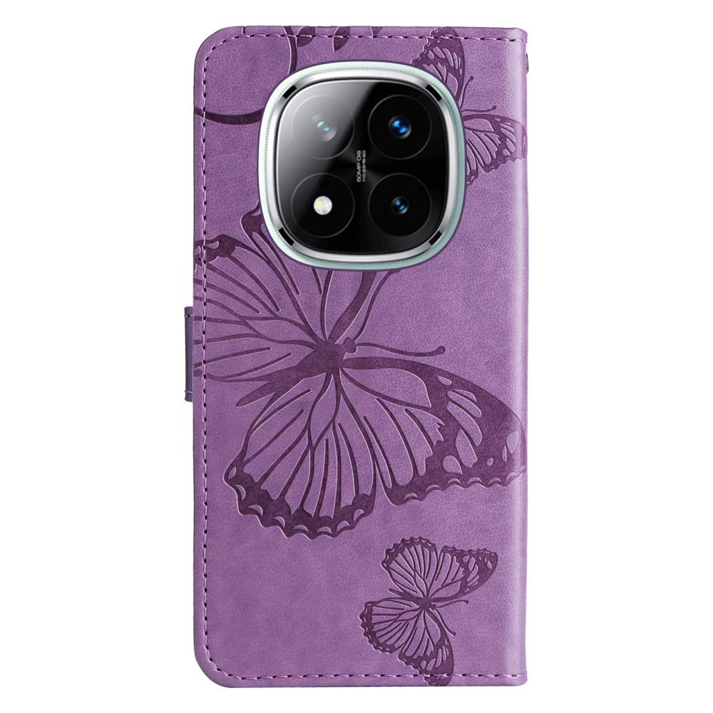 Big Butterfly knížkové pouzdro na Xiaomi Redmi Note 14 Pro 5G/Poco X7 5G/Note 14 Pro+ 5G - fialové