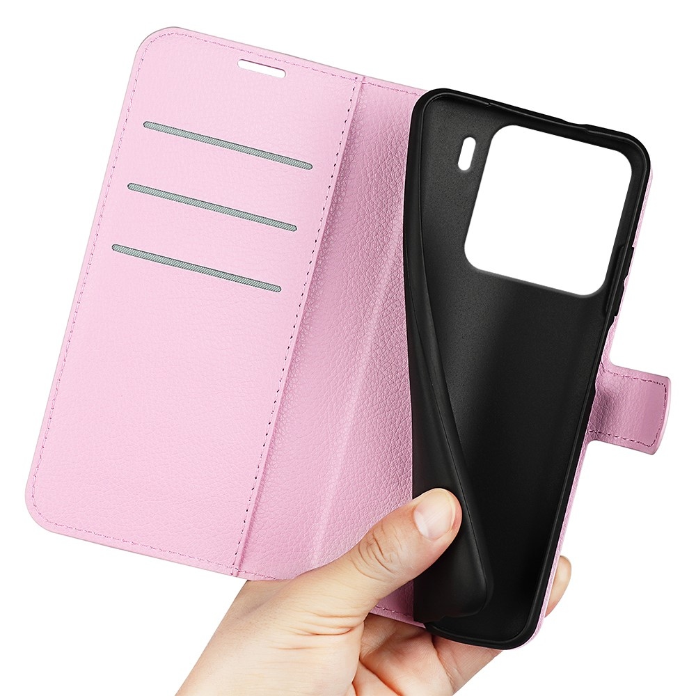 Litchi knížkové pouzdro na Xiaomi 15 - růžové