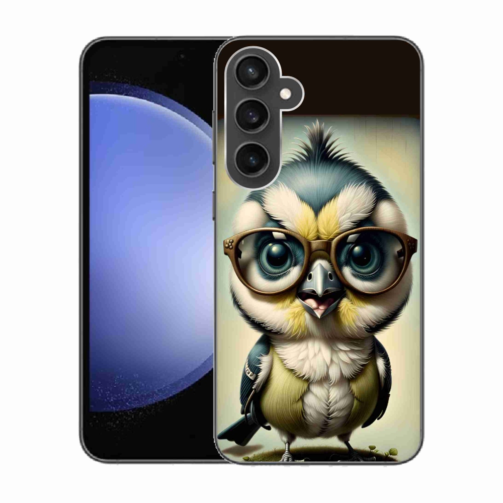 Gelový kryt mmCase na Samsung Galaxy S23 FE - mládě s brýlemi