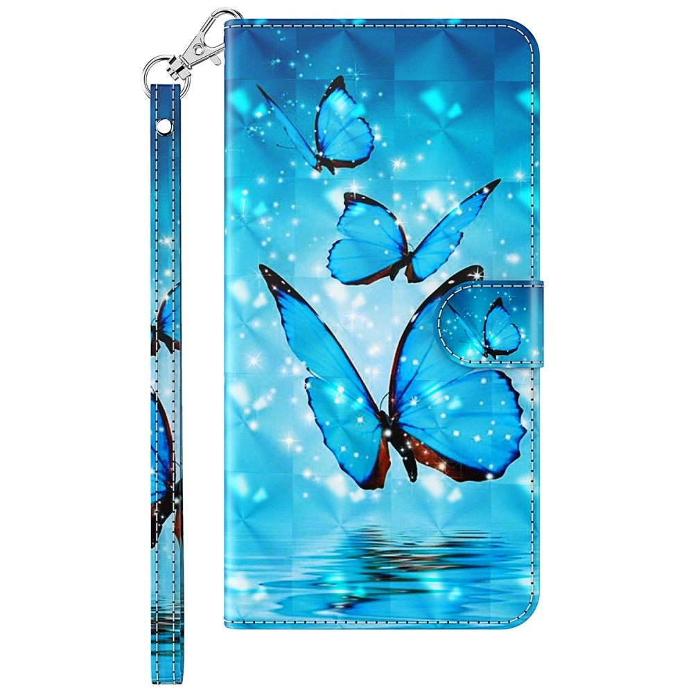 Print knížkové pouzdro na Samsung Galaxy S24 - modří motýli