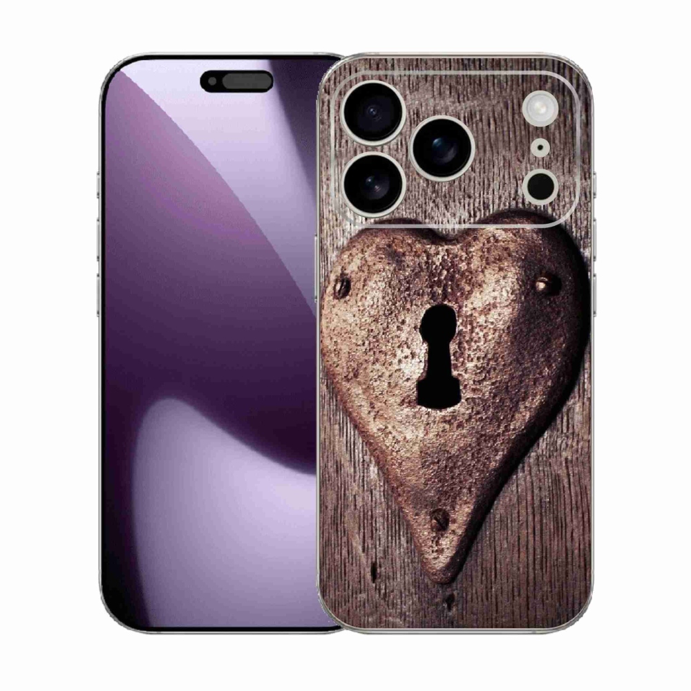 Gelový kryt mmCase na iPhone 17 Pro - zámek ve tvaru srdce