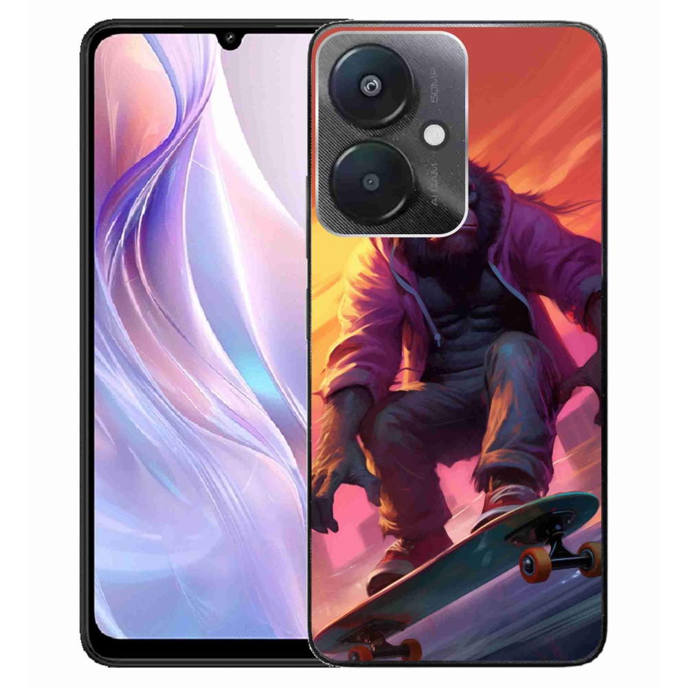 Gelový kryt mmCase na Xiaomi Redmi 13C 5G - gorila na skateboardu