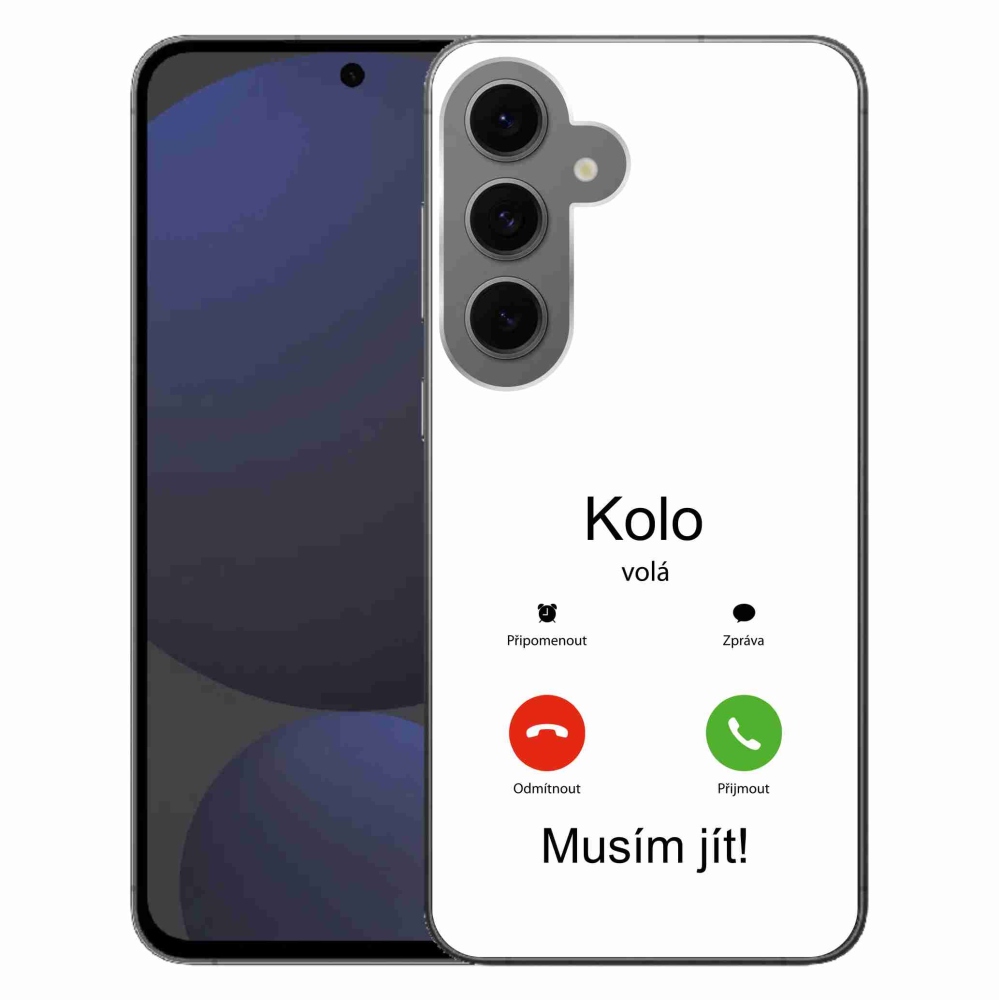 Gelový kryt mmCase na Samsung Galaxy S24 FE - kolo volá bílé pozadí