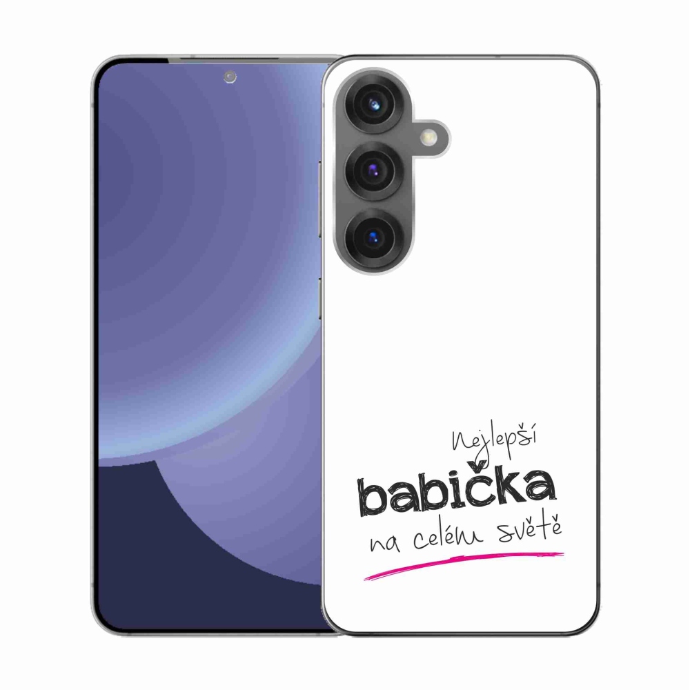 Gelový kryt mmCase na Samsung Galaxy S25 - nejlepší babička 4 bílé pozadí