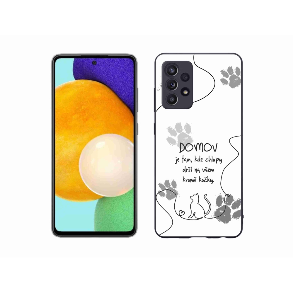Gelový kryt mmCase na Samsung Galaxy A52/A52 5G - kočičí motiv bílé pozadí