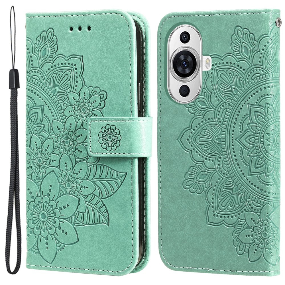 Mandala knížkové pouzdro na Huawei Nova 11 - modrozelené