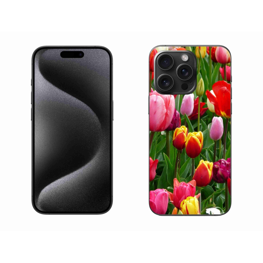 Gelový kryt mmCase na iPhone 15 Pro Max - tulipány