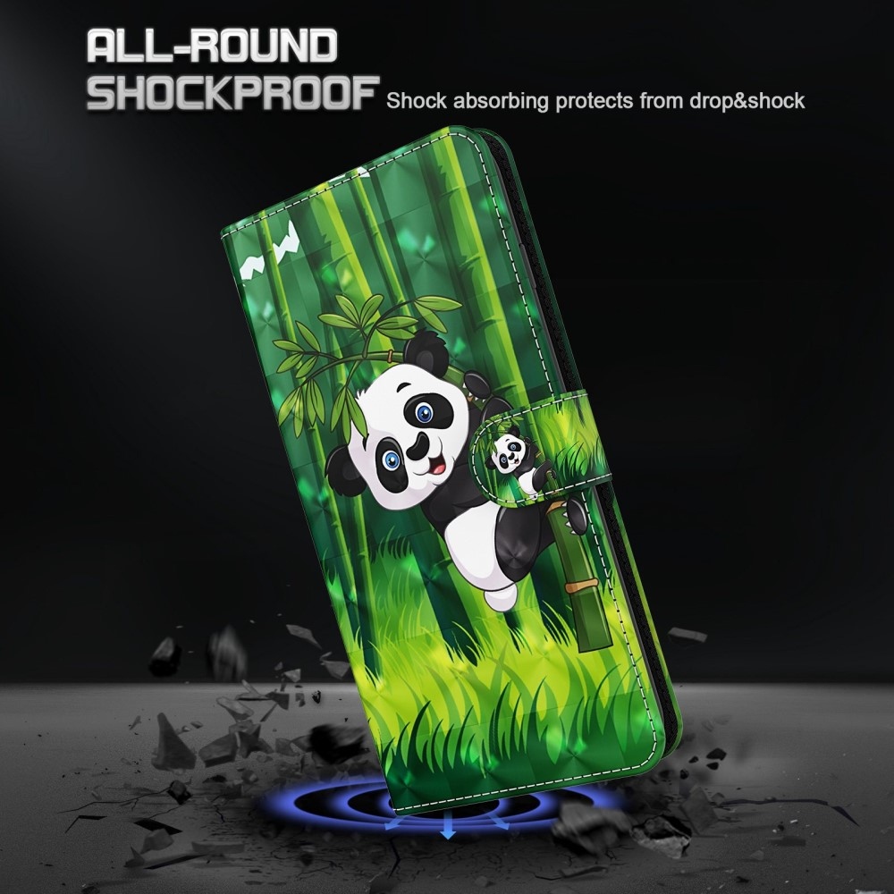 Print knížkové pouzdro na Samsung Galaxy A55 5G - panda na bambusu
