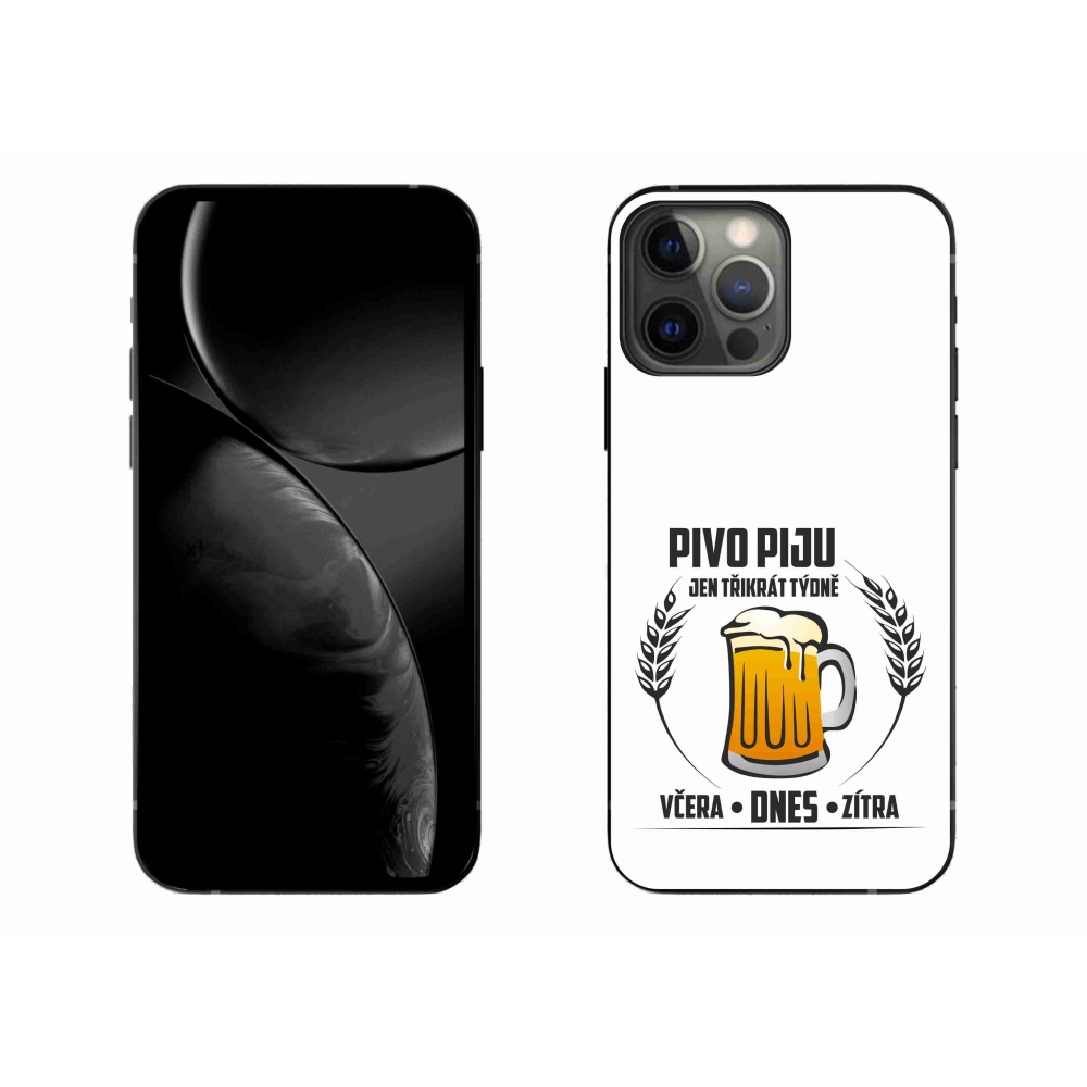 Gelový kryt mmCase na iPhone 13 Pro Max 6.7 - pivní motiv bílé pozadí