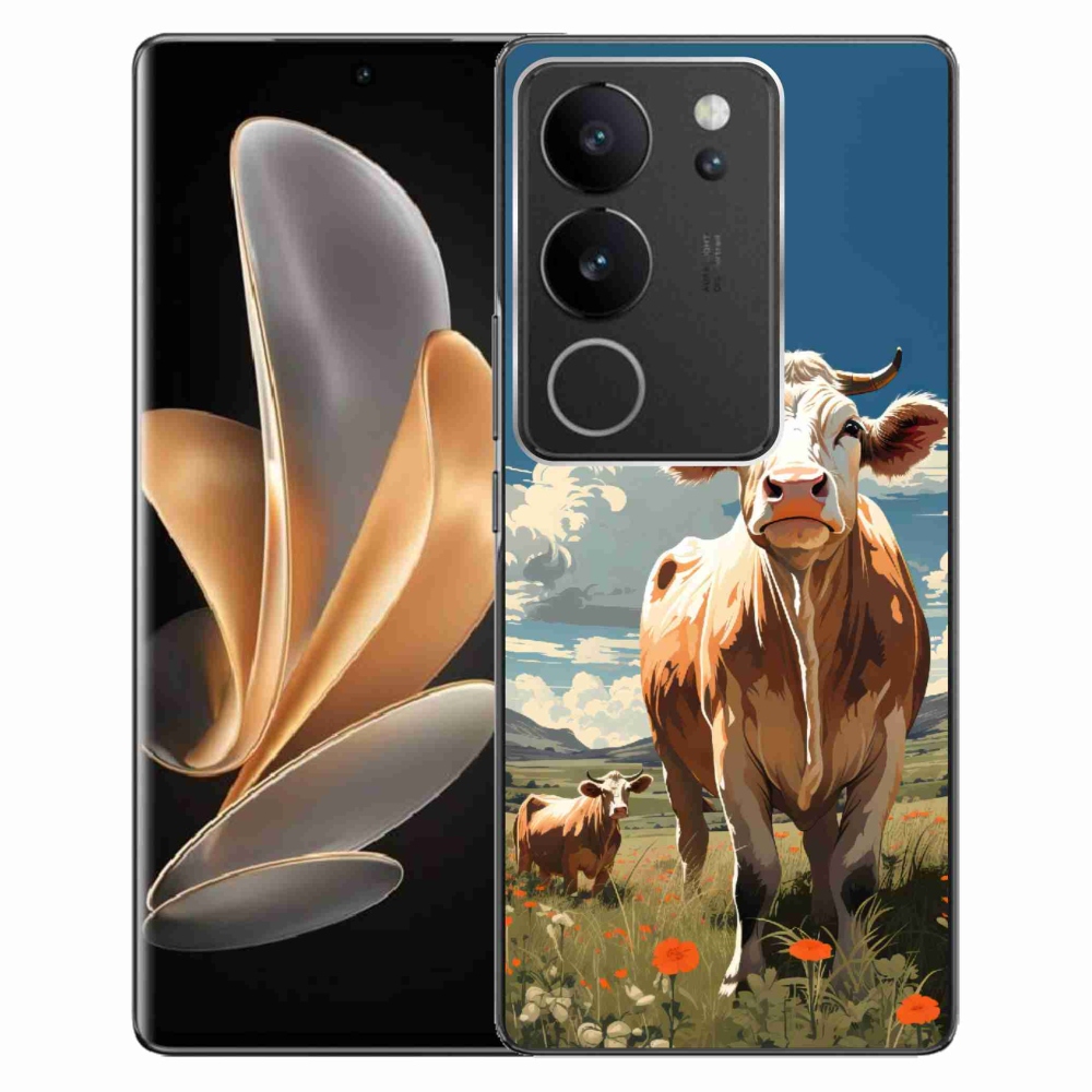 Gelový kryt mmCase na Vivo V29 5G - krávy na louce