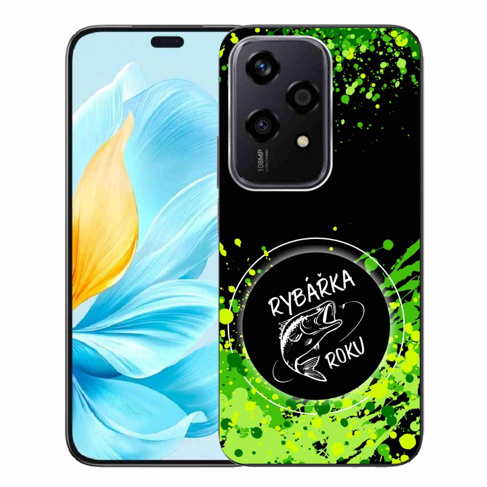 Gelový kryt mmCase na Honor 200 Lite 5G - rybářka roku černé pozadí