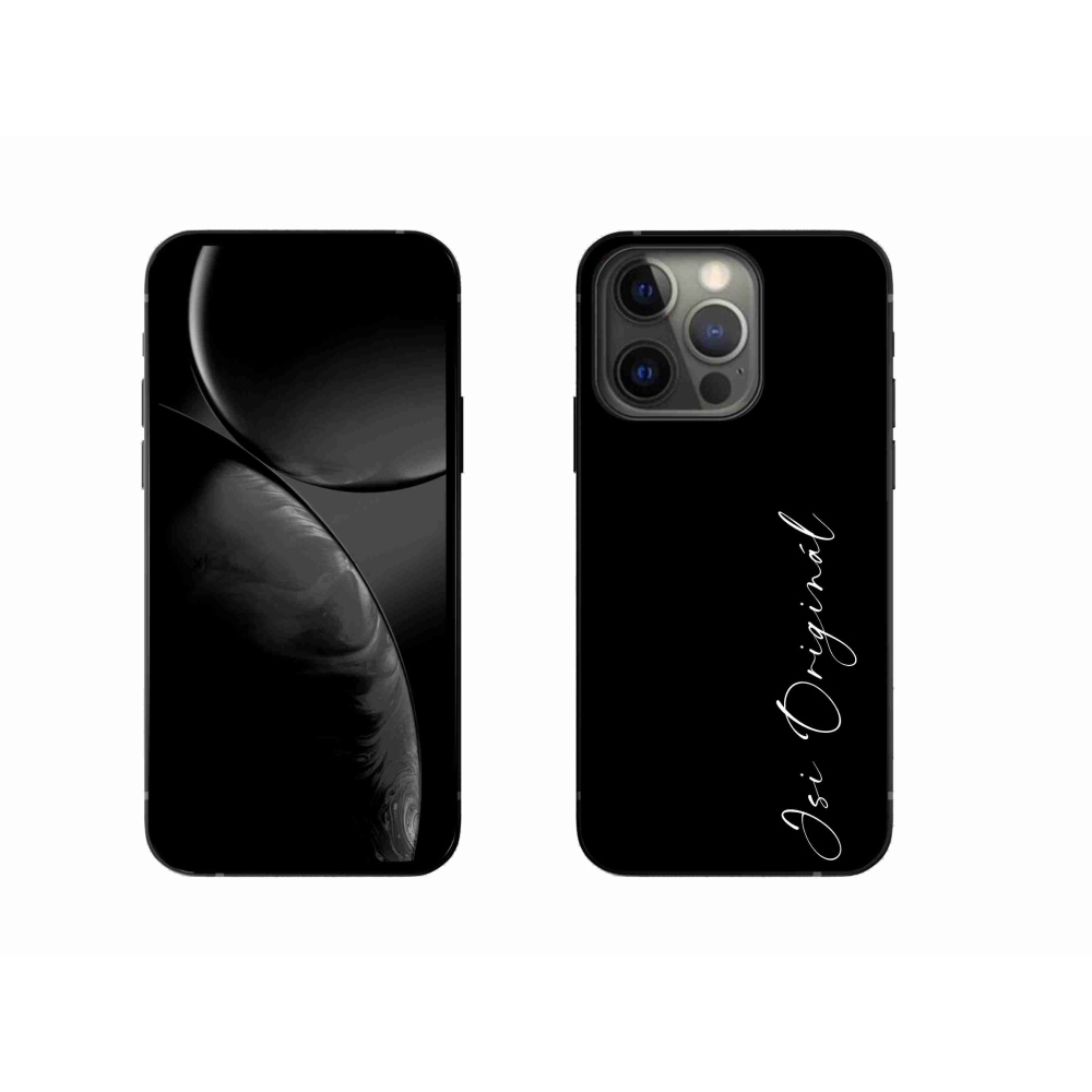 Gelový kryt mmCase na iPhone 13 Pro 6.1 - jsi originál černé pozadí