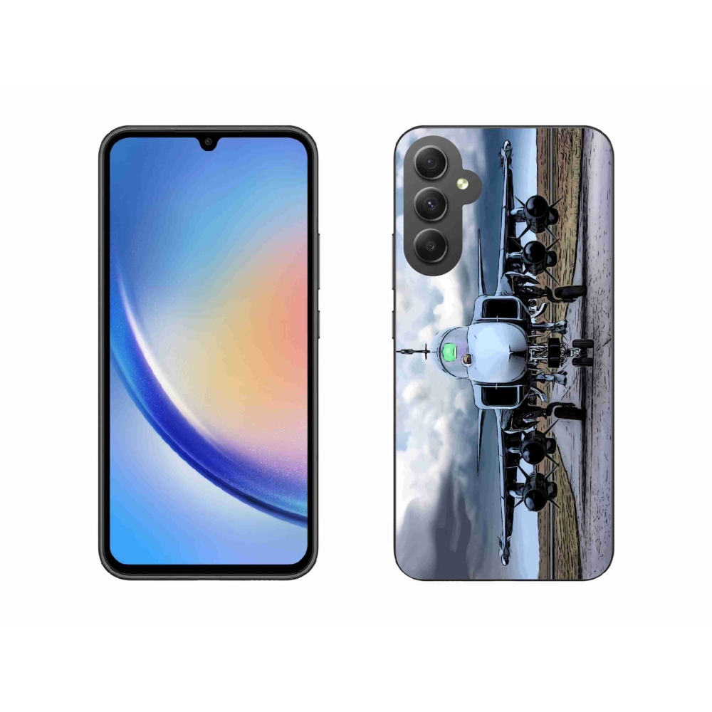 Gelový kryt mmCase na Samsung Galaxy A34 5G - vojenské letadlo