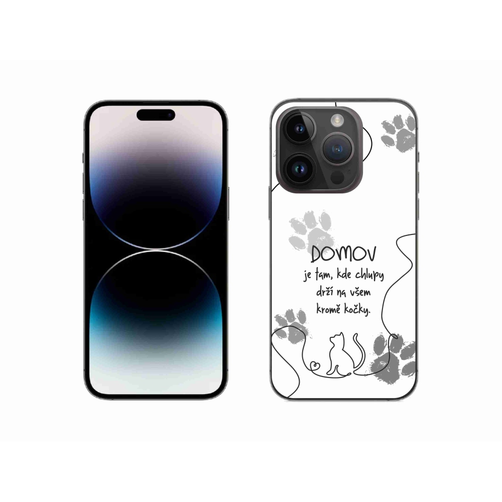 Gelový kryt mmCase na iPhone 14 Pro 6.1 - kočičí motiv bílé pozadí