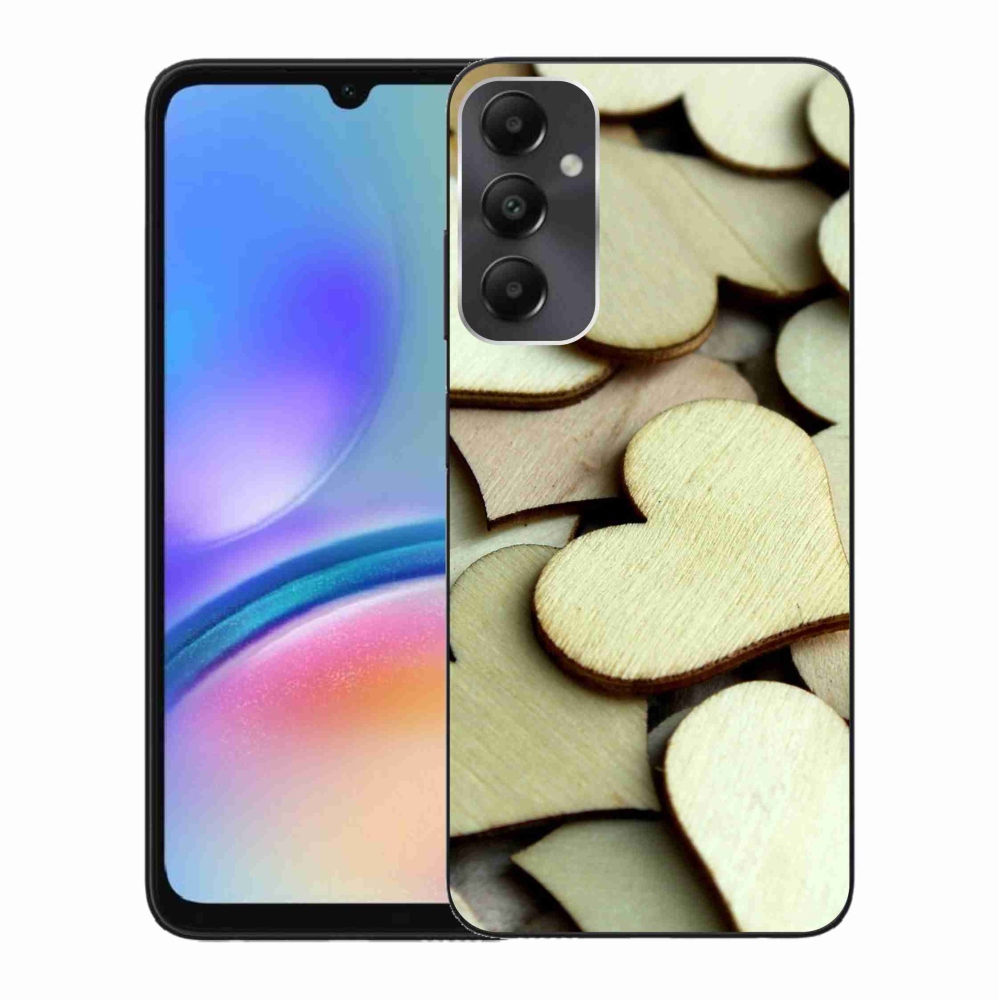 Gelový kryt mmCase na Samsung Galaxy A05s - dřevěná srdíčka
