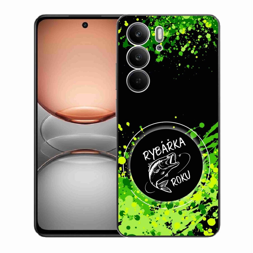 Gelový kryt mmCase na Realme C75 - rybářka roku černé pozadí