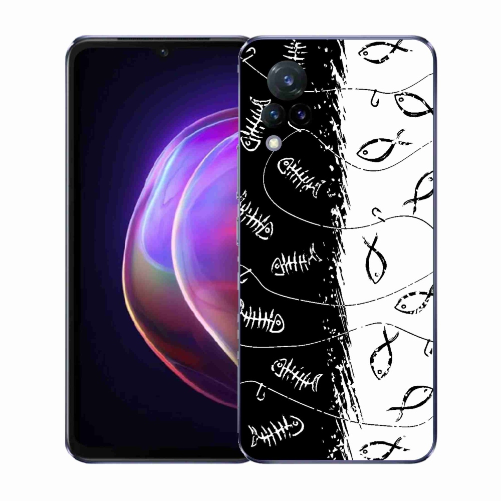 Gelový kryt mmCase na Vivo V21 4G/5G - kostry a rybky