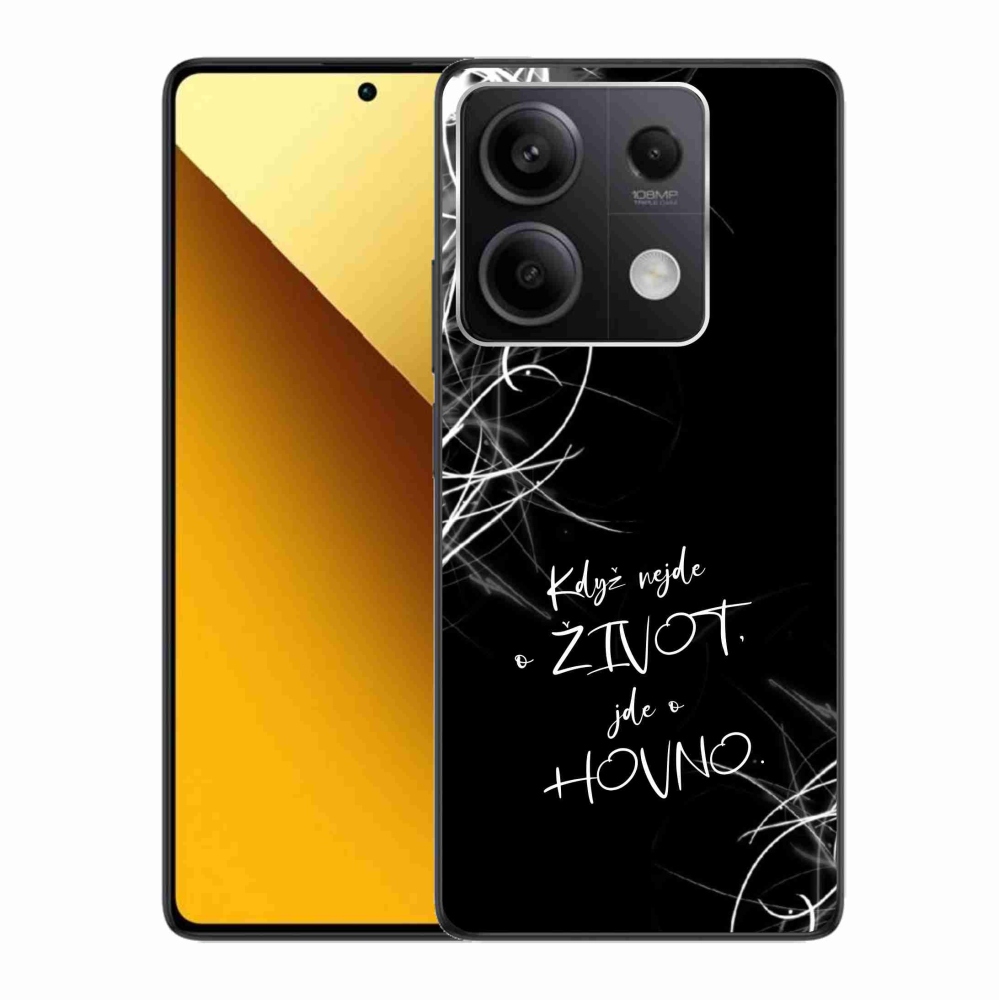 Gelový kryt mmCase na Xiaomi Redmi Note 13 5G - vtipný text 16 černé pozadí