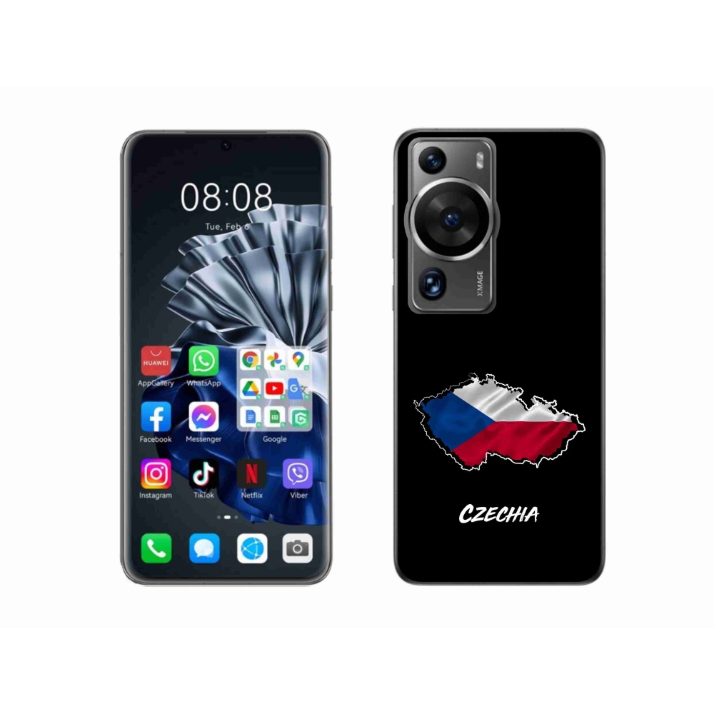 Gelový kryt mmCase na Huawei P60 Pro - Czechia černé pozadí