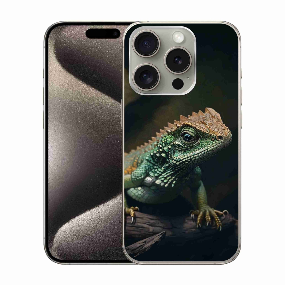 Gelový kryt mmCase na iPhone 15 Pro - ještěr