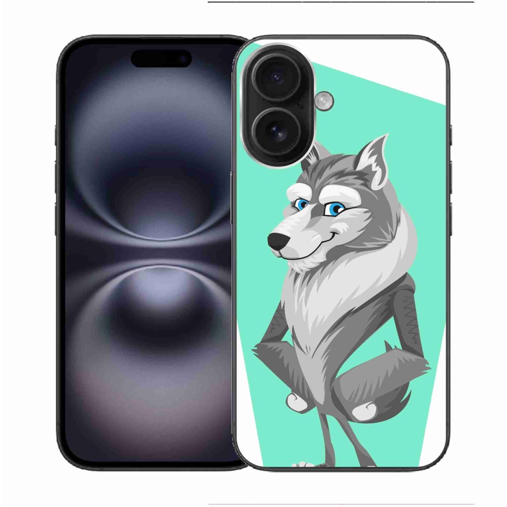 Gelový kryt mmCase na iPhone 16 - kreslený vlk