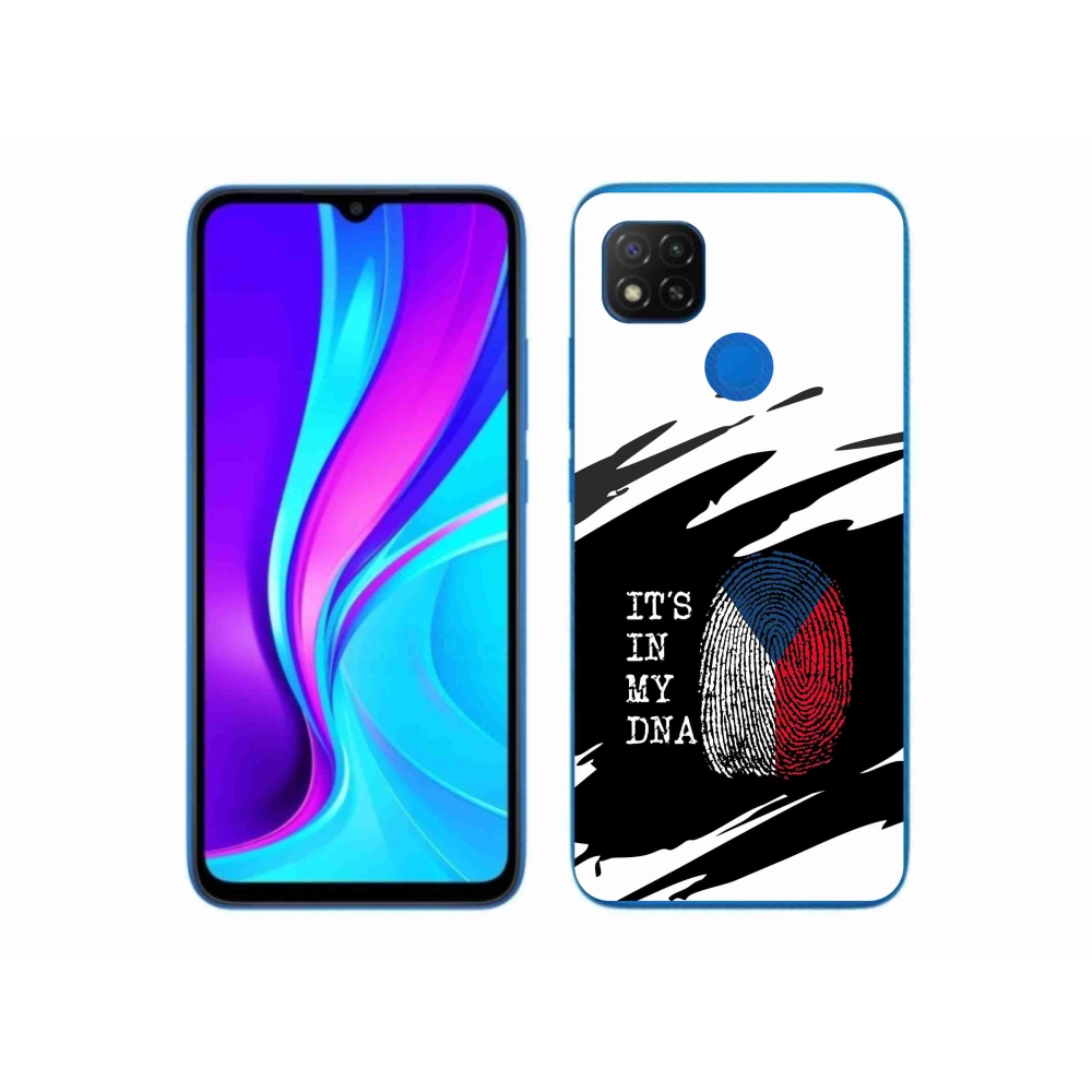 Gelový kryt mmCase na Xiaomi Redmi 9C - vlajka otisk prstu černobílé pozadí