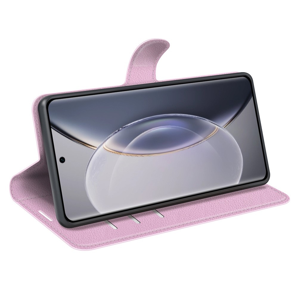 Litchi knížkové pouzdro na Vivo X90 Pro - růžové