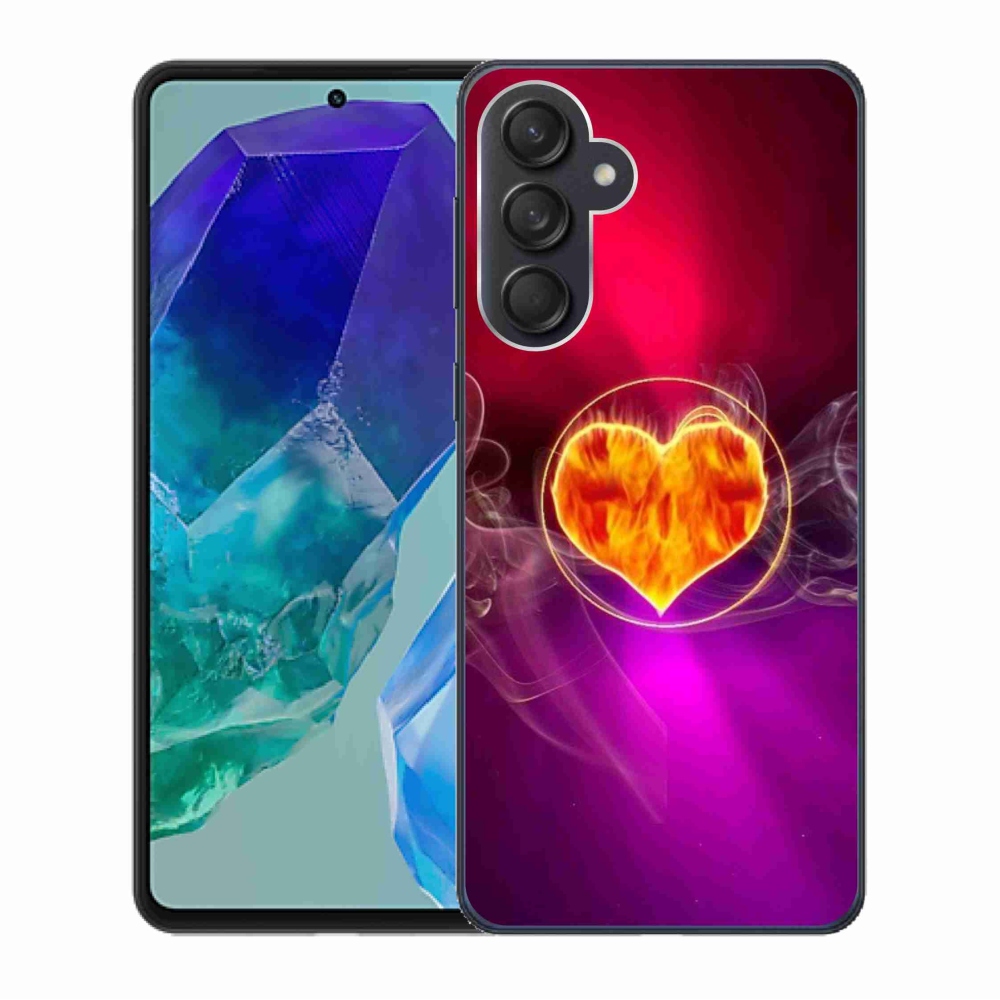 Gelový kryt mmCase na Samsung Galaxy M55 5G - ohnivé srdce