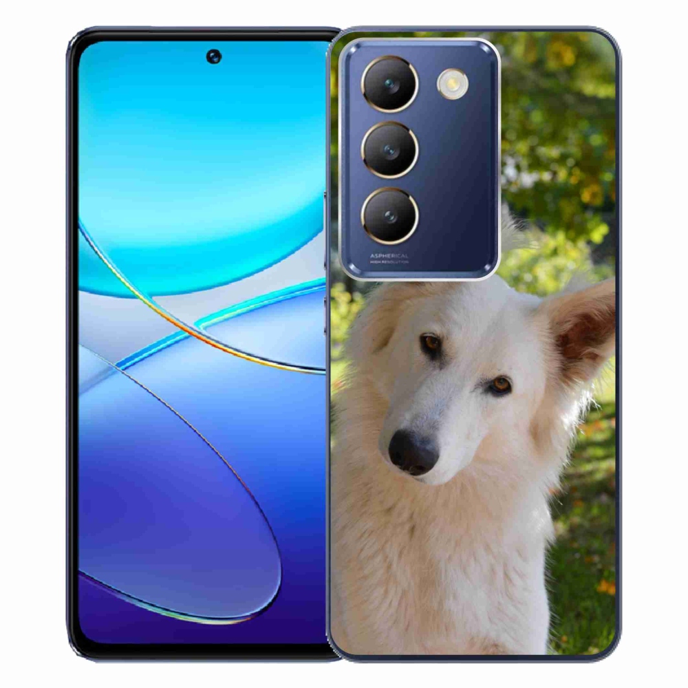 Gelový kryt mmCase na Vivo V40 SE 4G/5G - bílý švýcarský ovčák 1