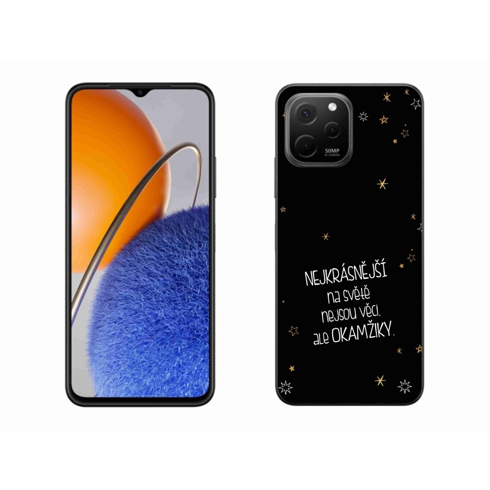 Gelový kryt mmCase na Huawei Nova Y61 - citát 4 černé pozadí