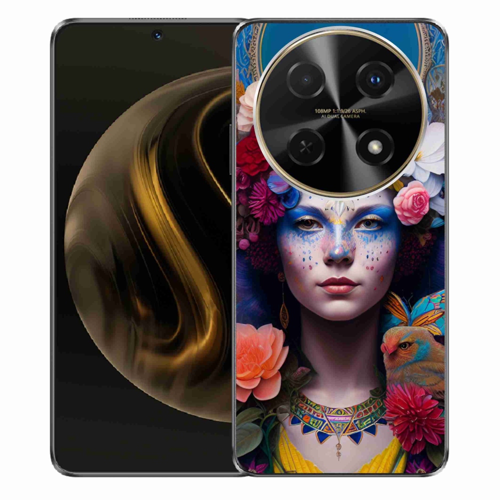Gelový kryt mmCase na Huawei Nova 12i - žena s květinami
