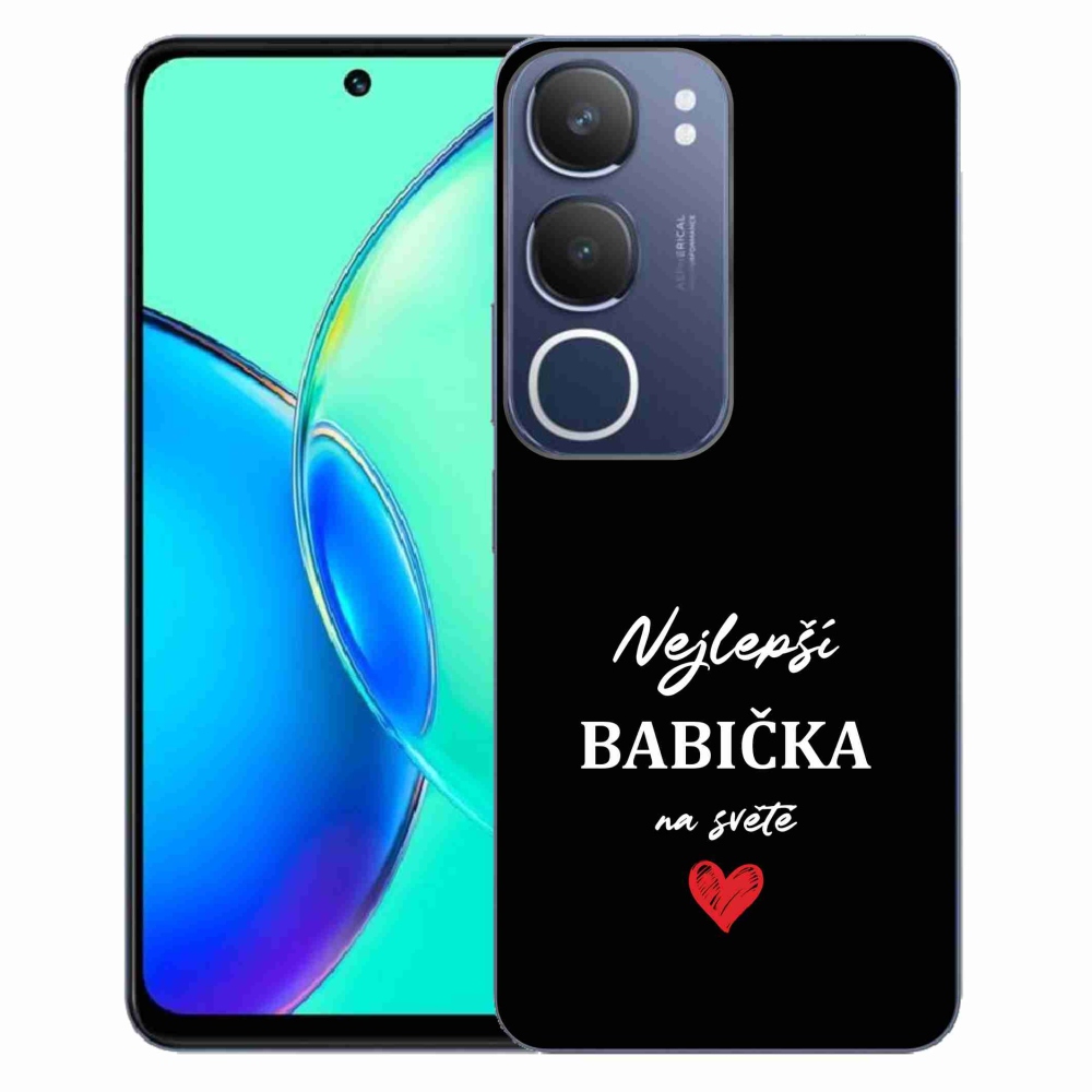 Gelový kryt mmCase na Vivo Y19s - nejlepší babička 1 černé pozadí